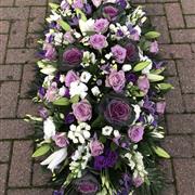 Purple, Lilac And White Coffin Spray 
