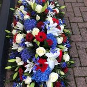Luxury Red, White and Blue Coffin spray