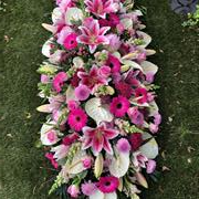 Luxury Pink and White Coffin Spray