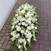  Cream and White  Funeral Coffin spray 