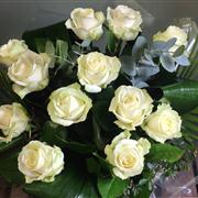 Twelve Heavenly White Roses Bouquet