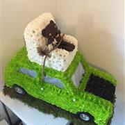 Mr Bean mini cooper floral tribute