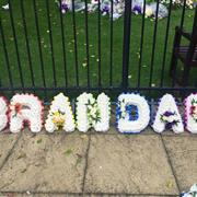 A Rainbow Grandad Funeral Lettering