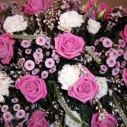 Pretty Pinks Coffin Spray