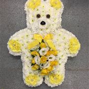 Yellow Teddy Bear Funeral Tribute