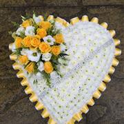 Heart Yellow and white Funeral Tribute