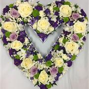 Lilac, Purple and White Open Heart