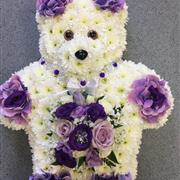 Lilac Teddy Bear Funeral Tribute