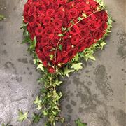 Red Rose Heart Funeral Tribute