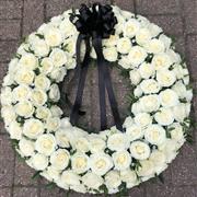 Bespoke Wreath White Roses