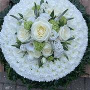 Large Funeral Posy all White and Cream