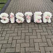 Sister Letters in Pale Pink and White