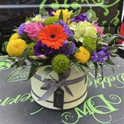 Colourful Hatbox of Flowers