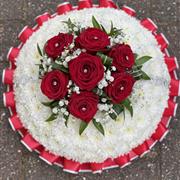 Posy Funeral Tribute Red and White