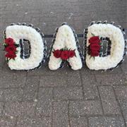 Black and white Dad funeral tribute