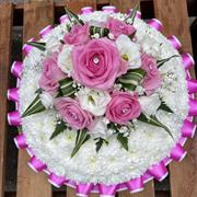 Pink and White Posy Funeral  Flowers