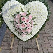 Large blush pink heart on stand