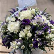 Hatbox purple and white