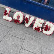 Loved Funeral Lettering