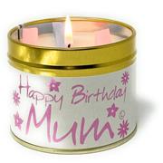 Happy Birthday Mum Candle Lily-Flame