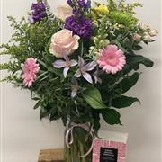 Vase arrangement with Truffle chocolates