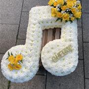 Musical Note Yellow and White