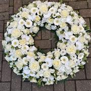 Funeral Wreath all White And Creams