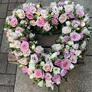 Pink Open Style Heart Funeral Tribute