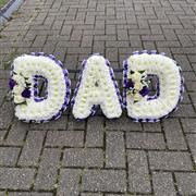 Dad Funeral Tribute in Purple and White