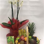 Fruit, Chocolates and Orchid Gift Set