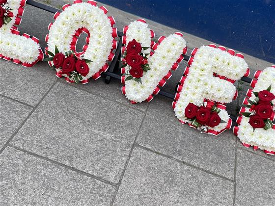 Loved Funeral Lettering